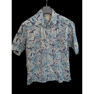 Cooke Street Shirt Men Faded Blue Casual Honolulu AOP‎ Floral Hawaiian Pocket LG